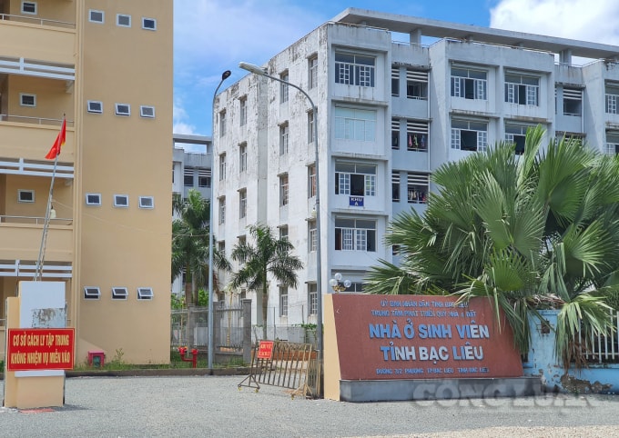 Khu vực cách ly tập trung tại Khu Ký túc xá Sinh viên tỉnh Bạc Liêu.