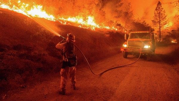 Lính cứu hỏa đang nỗ lực dập lửa trong đám cháy rừng tại California, Mỹ - Ảnh: Reuters
