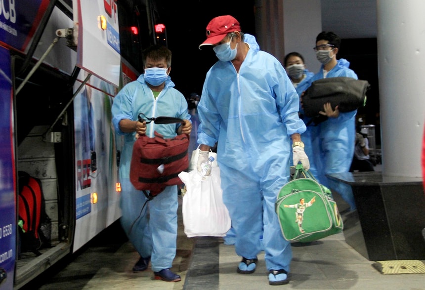 Hình ảnh người dân từ TP.HCM về quê Bình Định. Ảnh: Zingnews.vn