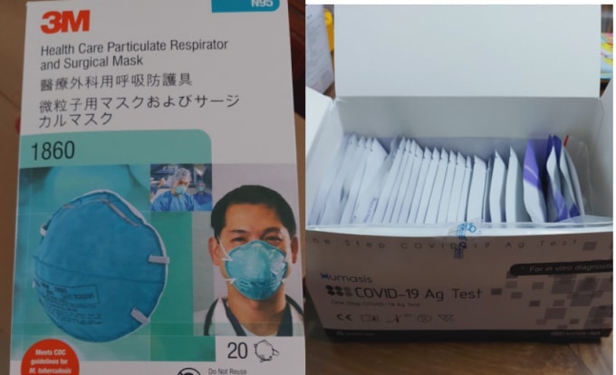 Khẩu trang nhập lậu từ Trung Quốc, đang được bán công khai tại TP.HCM.