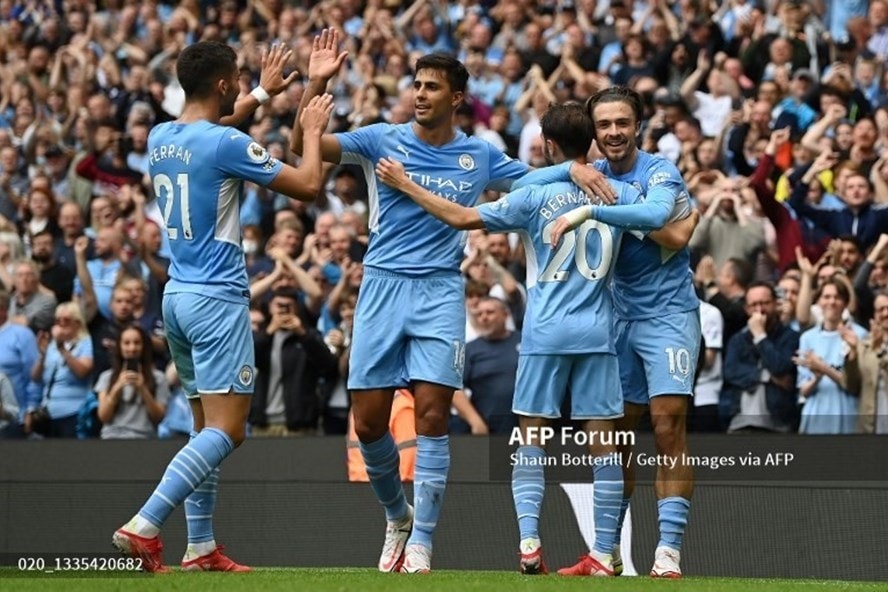 Man City giành chiến thắng đầu tiên ở Ngoại hạng Anh 2021-22. Ảnh: AFP