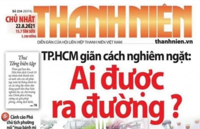 Số báo in cuối trước khi tạm chia tay bạn đọc 24 ngày do dịch bệnh Covid-19.