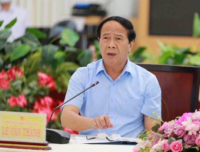 Phó Thủ tướng Lê Văn Thành phát biểu tại buổi làm việc.