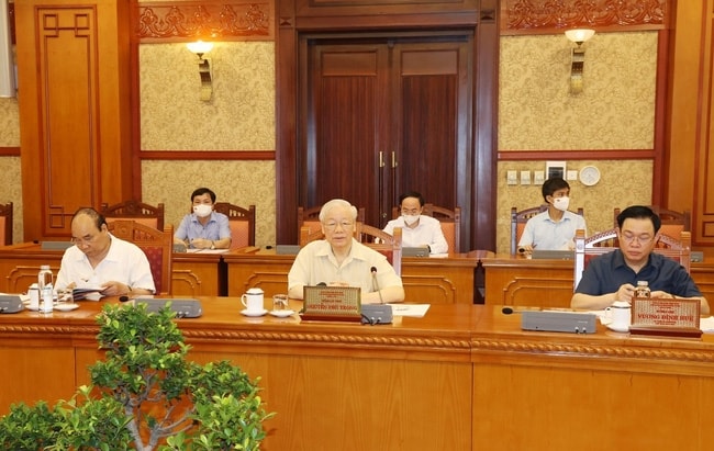 Tổng Bí thư Nguyễn Phú Trọng phát biểu chỉ đạo tại buổi làm việc.