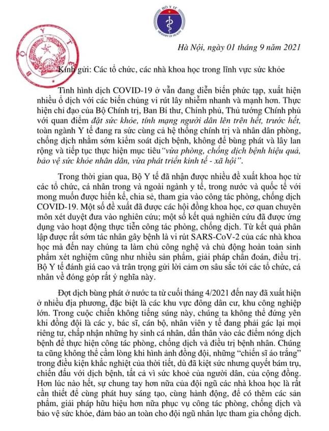 bo truong bo y te keu goi cac nha khoa hoc cung hop suc day lui dich covid 19 hinh 2