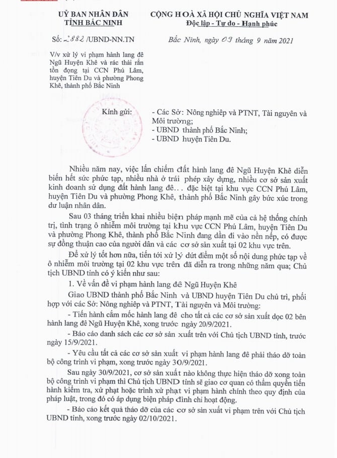 bac ninh yeu cau xu ly dut diem vi pham hanh lang de ngu huyen khe truoc 30 9 hinh 1