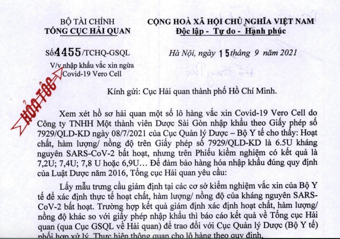 yeu cau giam dinh lo vac xin vero cell nhap cua trung quoc cua mot doanh nghiep hinh 1