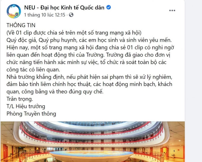 can xu ly som manh tay gian lan thi cu o dai hoc kinh te quoc dan tranh vu viec nhu tai ha giang hinh 1