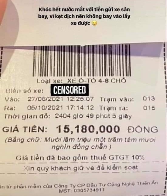 ket 3 thang vi dich khach hang khoc het nuoc mat voi hoa don 15 trieu tien gui xe tai san bay hinh 1