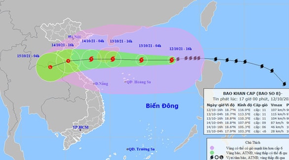 bao so 8 giat cap 14 huong vao dat lien tu thanh hoa den quang binh hinh 1