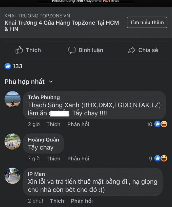 tu y giam chi phi thue mat bang thuong hieu moi top zone khong thoat khoi scandal hinh 1