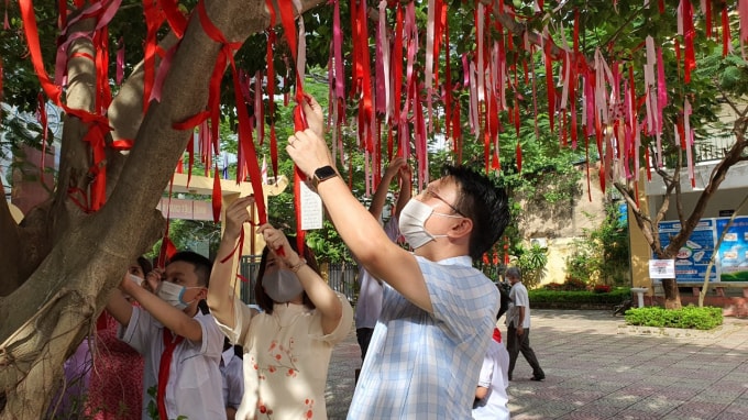 hoc sinh thich thu ve cay dieu uoc giua san truong hinh 3