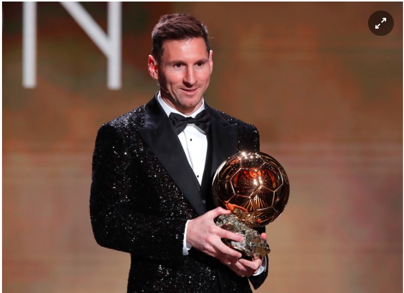 sieu sao lionel messi gianh qua bong vang 2021 hinh 1