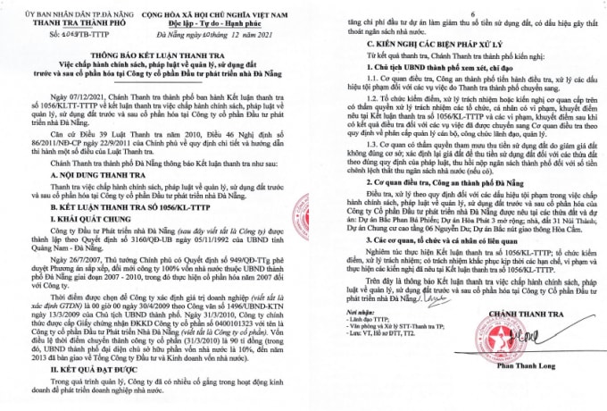 dieu tra loat sai pham ve dat dai tai cong ty cp dau tu phat trien nha da nang hinh 2