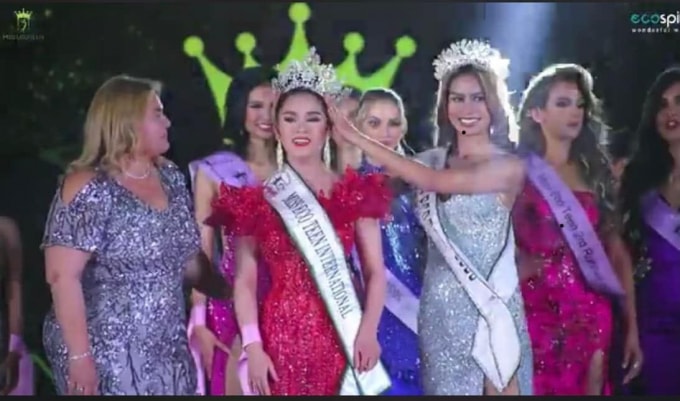 bella vu huyen dieu long lay dang quang miss eco teen international 2021 hinh 1