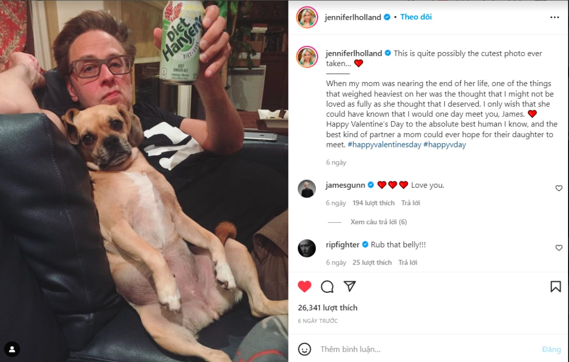 james gunn va jennifer holland dinh hon sau nhieu nam gan bo hinh 4