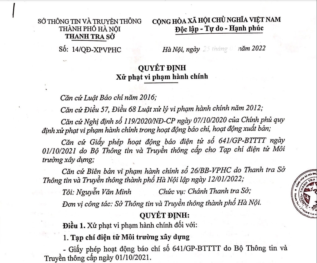 thanh tra so thong tin va truyen thong ha noi xu phat mot tap chi 100 trieu dong hinh 1