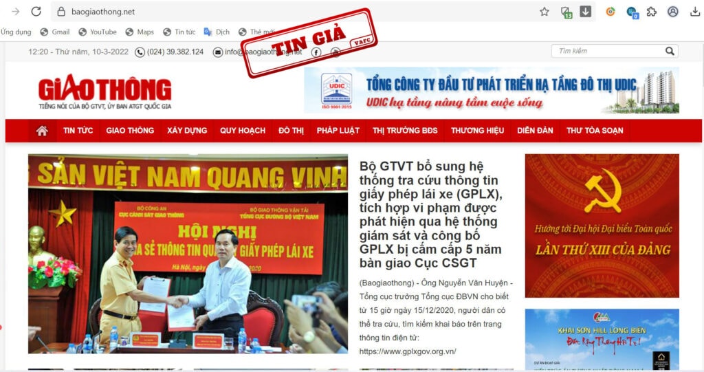 xu ly website mao danh bao giao thong ban giay phep lai xe gia hinh 1