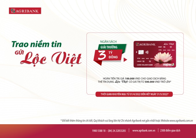 mo the mien phi chi tieu hoan tien cung the tin dung noi dia loc viet cua agribank hinh 2