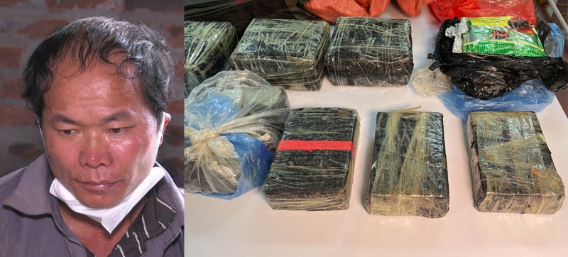 bat giu doi tuong dung xe mayvan chuyen trai phep 8 banh heroin cung 4kg ma tuy da hinh 1