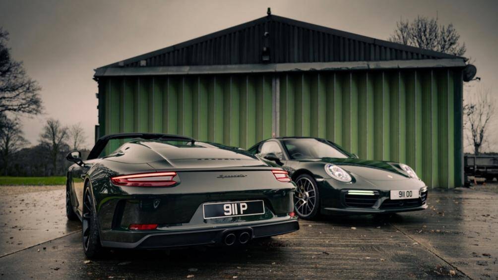 ngam sieu xe porsche 911 speedster mau xanh reu cuc doc hinh 3