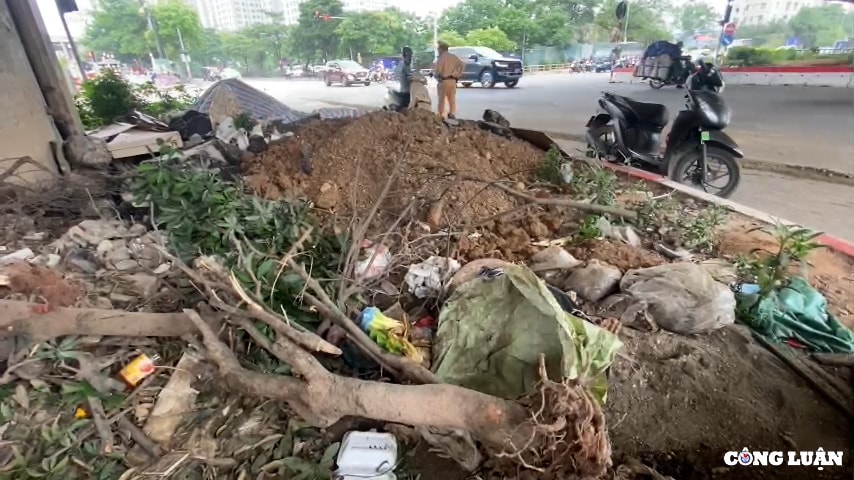 dai phan cach duong vanh dai 3 ha noi bi bien thanh bai do rac hinh 3