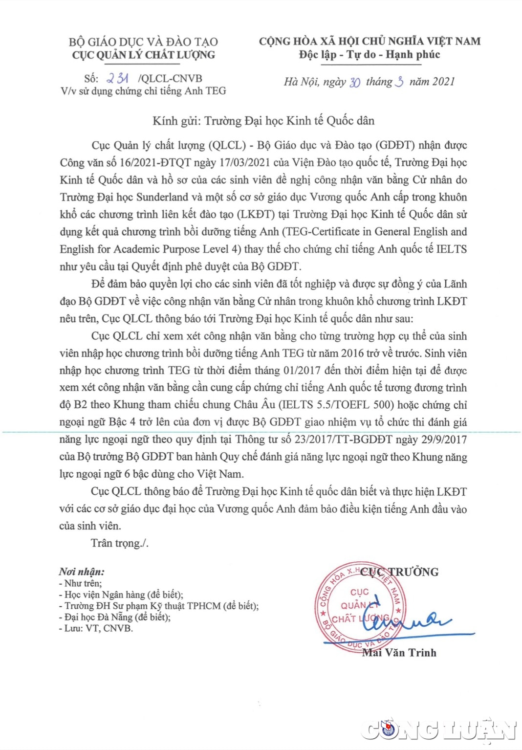 chung chi ngoai ngu khong duoc cong nhan sinh vien khong du dieu kien ra truong hinh 5