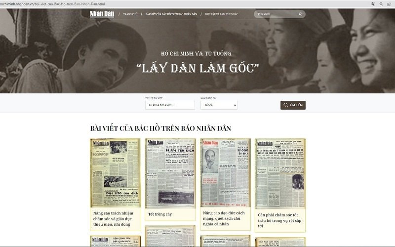 bao nhan dan ra mat trang thong tin ho chi minh va tu tuong lay dan lam goc hinh 2