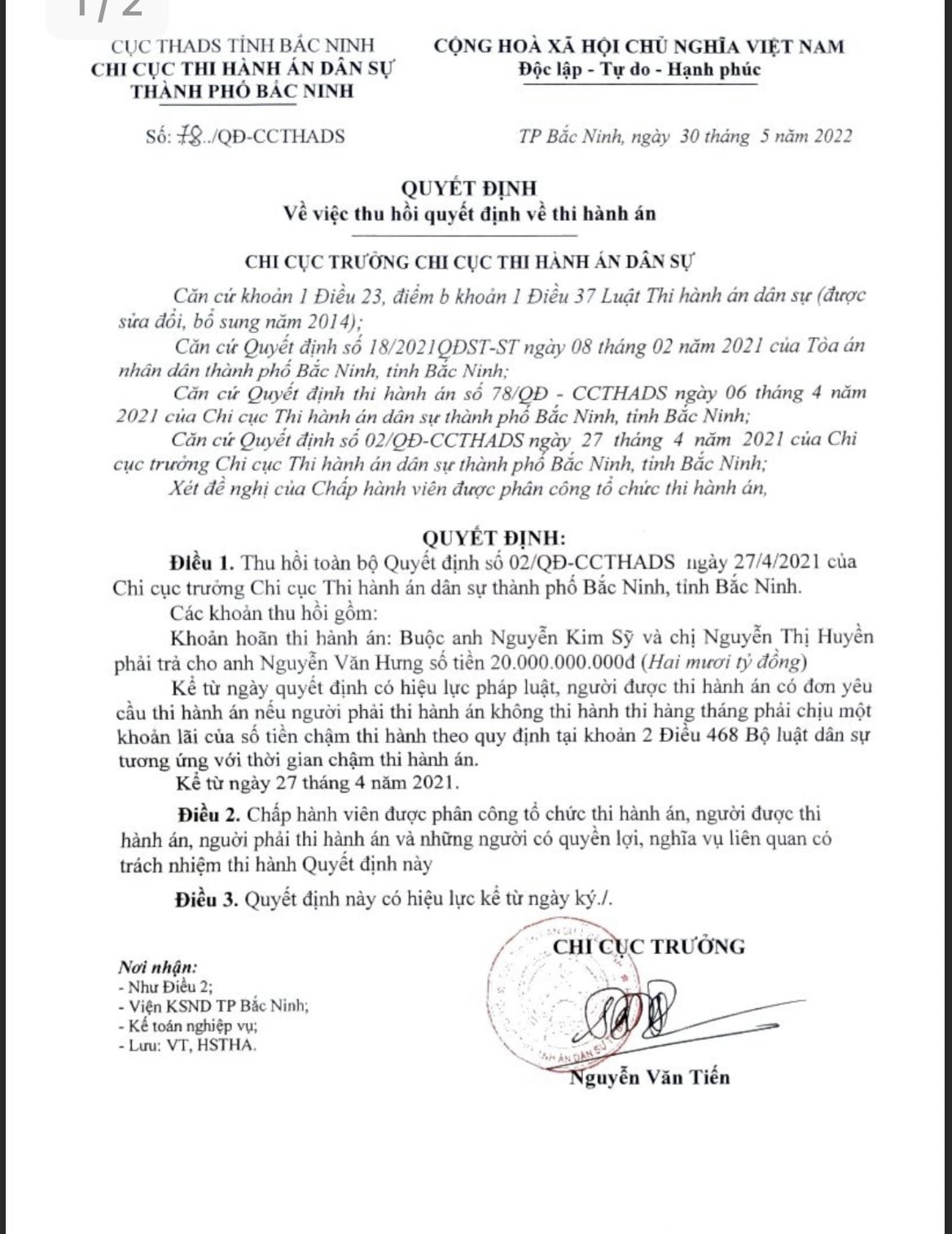bac ninh thu hoi van ban ban hanh trai quy dinh phap luat hinh 1
