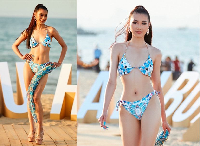 Thu Huyền là một trong 5 thí sinh đạt điểm cao nhất ở phần thi Người đẹp biển. Thu Huyền cao 1,76 m, số đo ba vòng 83-64-95 cm. Ảnh: tinthethao