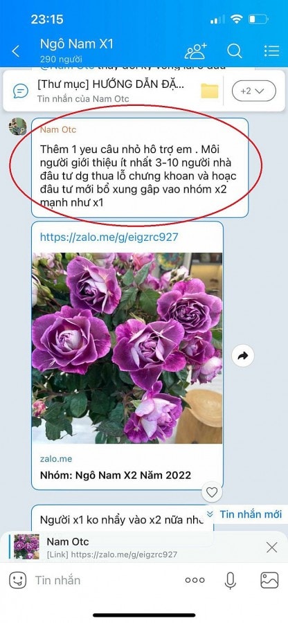 Một số tên nhóm đã được lập với tên “Ngô Nam X1” trong đó có tài khoản “Nam Otc” kêu gọi mọi người giới thiệu người chơi.