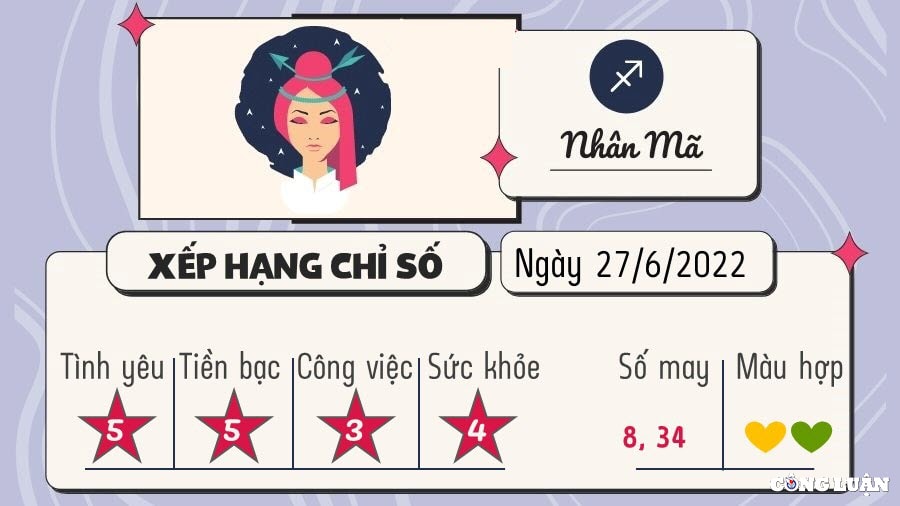 Tử vi ngày đầu tuần cung Nhân Mã: Sao Hỏa lục hợp với sao Thổ tạo điều kiện cho Nhân Mã làm những điều mình muốn mà không phải phụ thuộc vào bất cứ ai trong hôm nay.