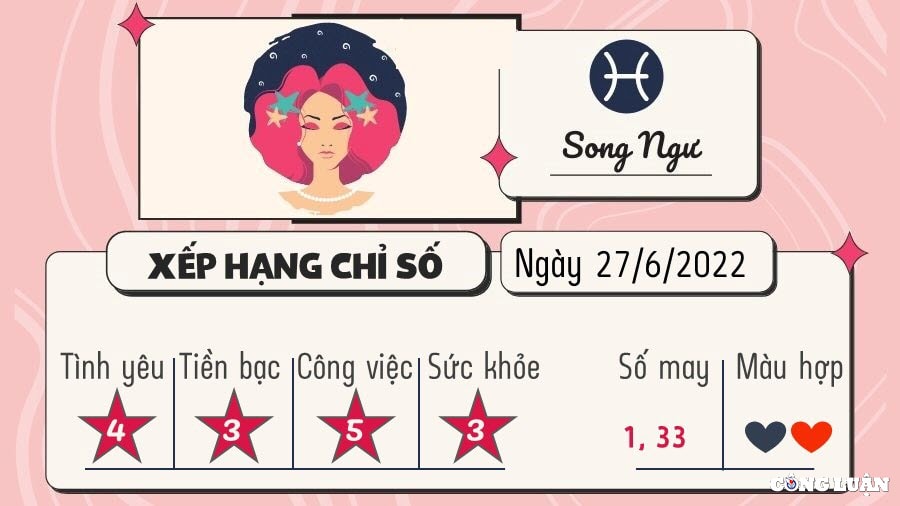 Tử vi cung Song Ngư hôm nay: Đoạn quá cảnh của sao Mộc trong cung Bạch Dương giúp Song Ngư tránh được xui xẻo, tự tin về bản thân, dũng cảm và hướng ngoại hơn.