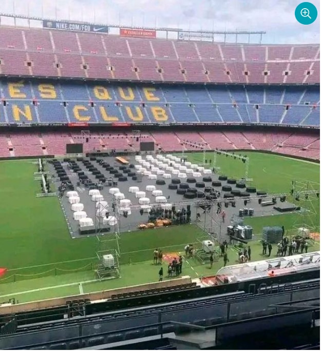 Barca lần đầu cho thuê sân để tổ chức đám cưới. Ảnh: Barca