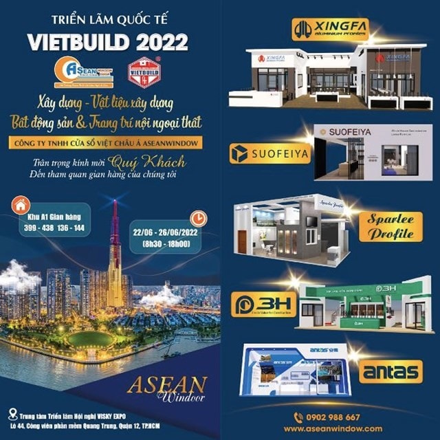 aseanwindow  thanh cong bang chat luong va uy tin an tuong voi so luong gian hang ky luc tai vietbuild hcm 2022 hinh 1