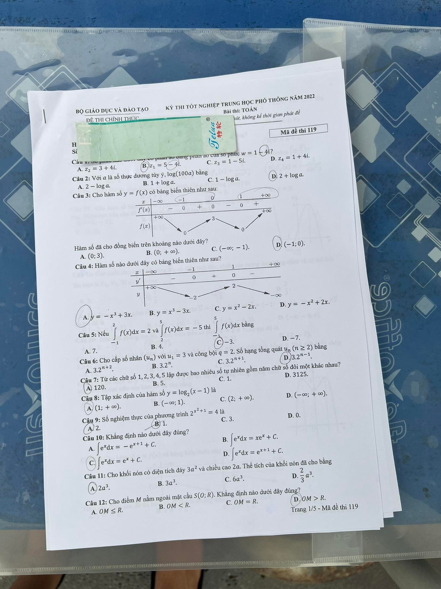 de thi mon toan tot nghiep thpt nam 2022 ma de 119 hinh 1