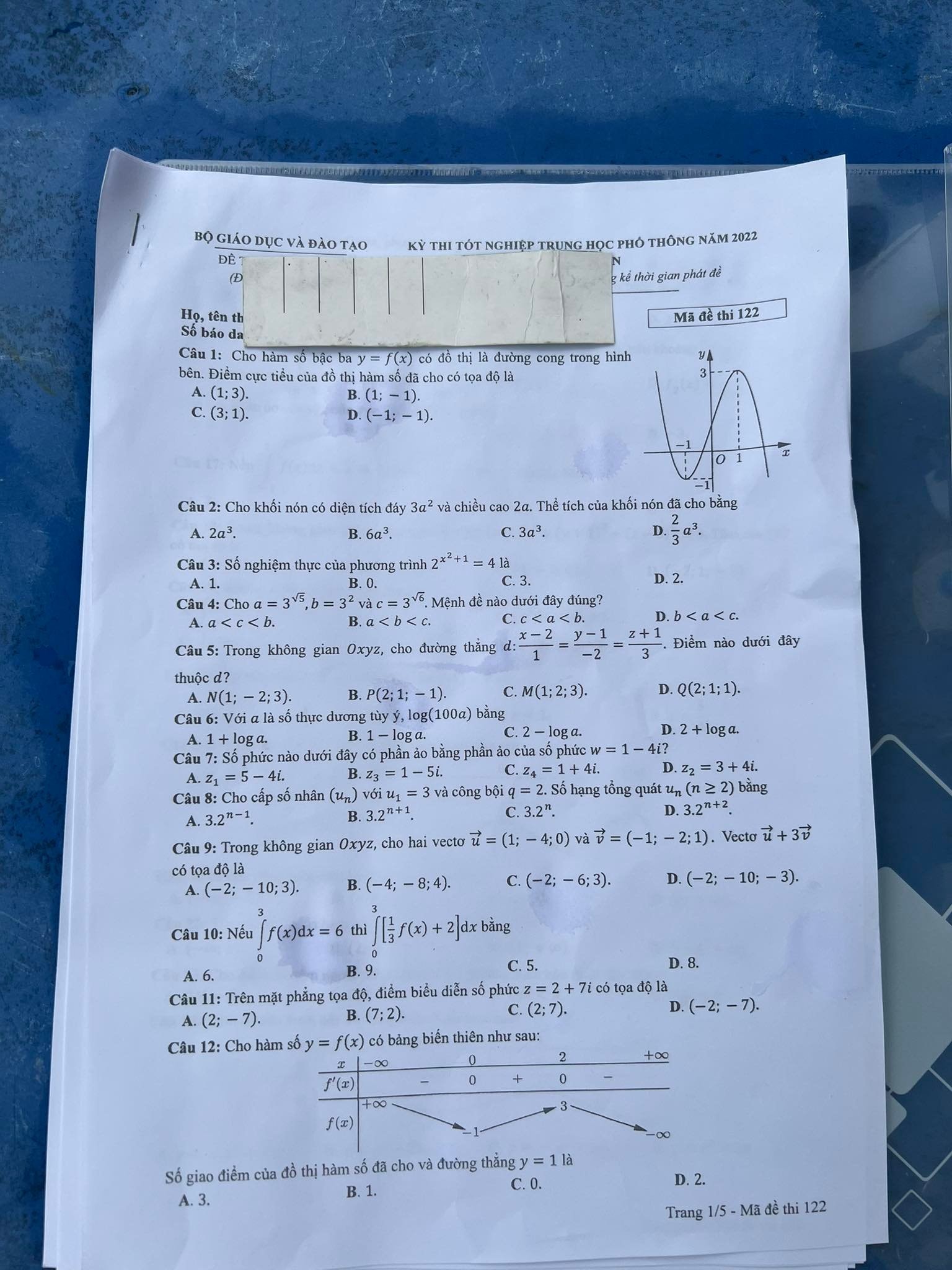 de thi mon toan tot nghiep thpt nam 2022 ma de 122 hinh 1