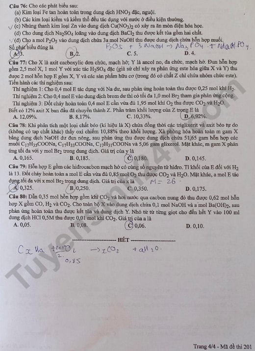 de thi tot nghiep thpt 2022 mon hoa hoc ma de 201 hinh 4