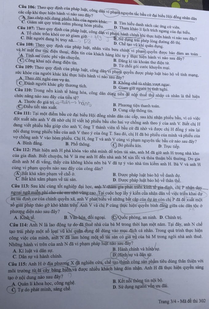 de thi tot nghiep thpt 2022 mon gdcd ma de 302 hinh 3