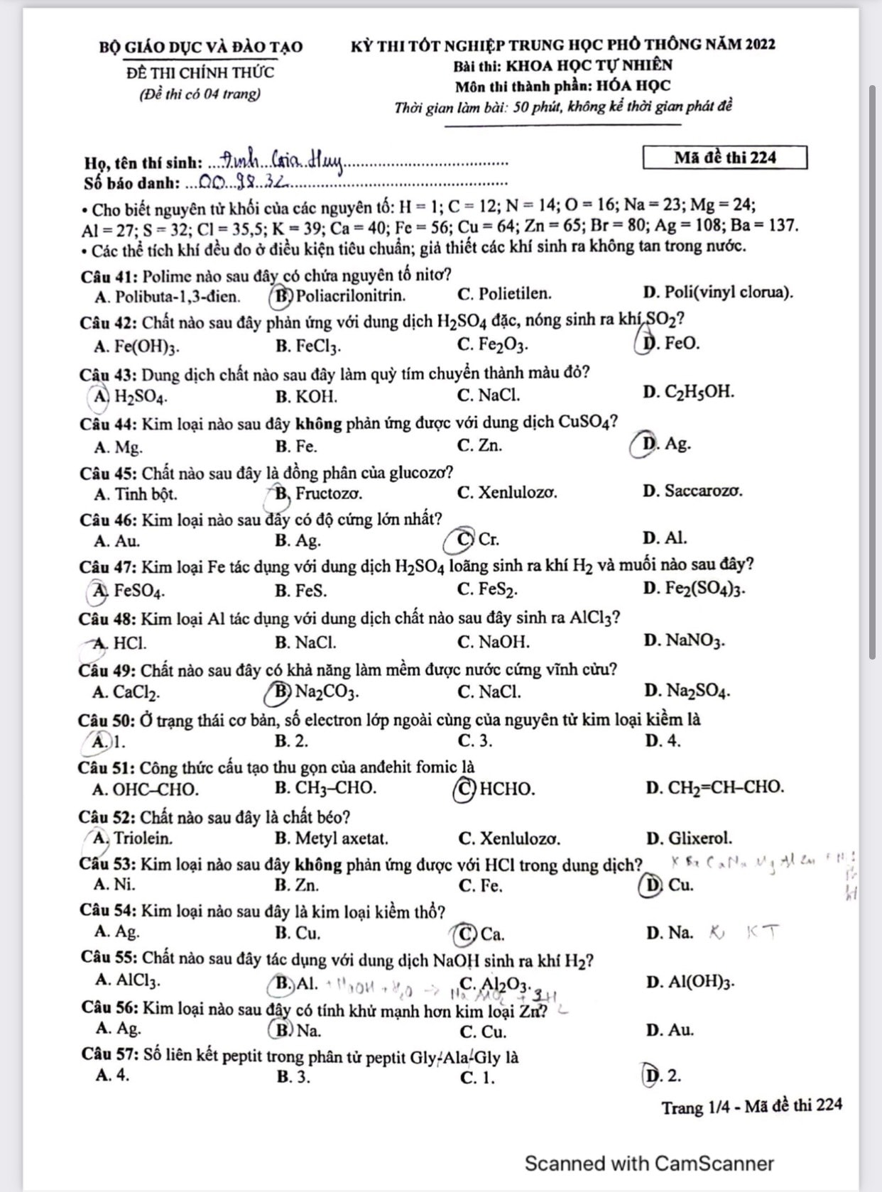 de thi tot nghiep thpt 2022 mon hoa hoc ma de 222 hinh 1