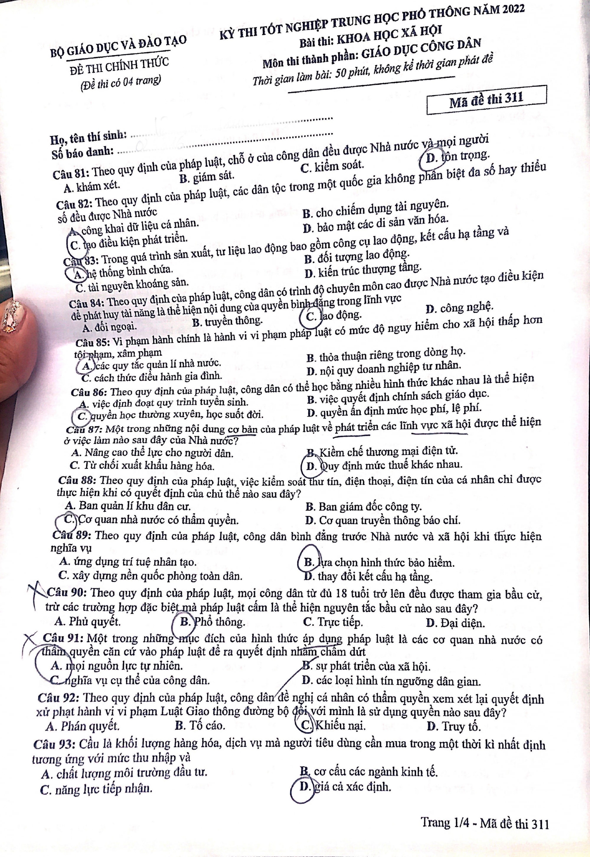 de thi tot nghiep thpt 2022 mon lich su ma de 311 hinh 1