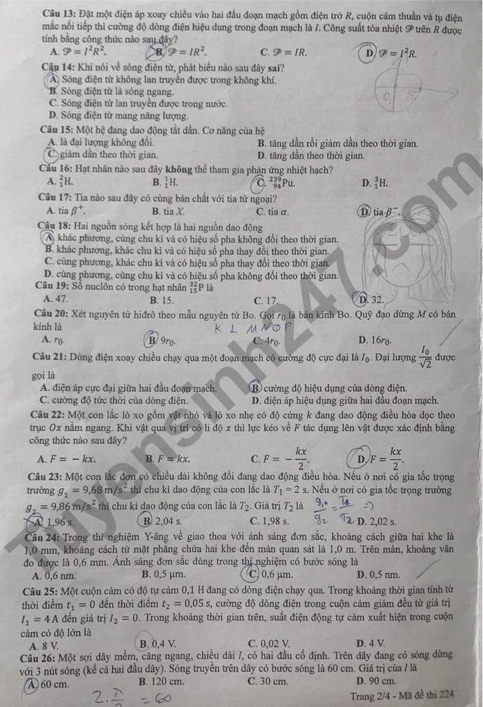 de thi tot nghiep thpt 2022 mon vat ly ma de 224 hinh 2