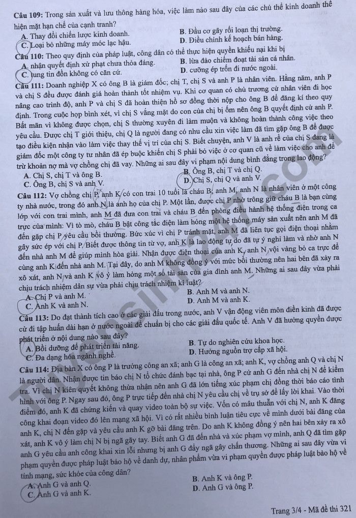 de thi tot nghiep thpt 2022 mon gdcd ma de 321 hinh 3