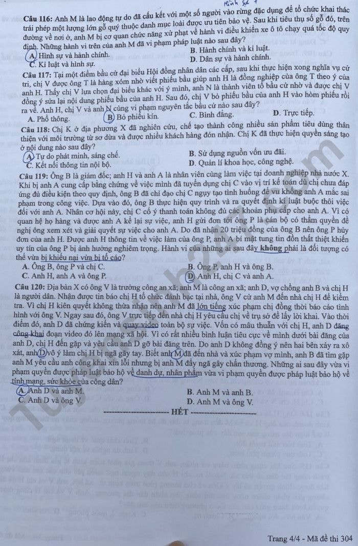 de thi tot nghiep thpt 2022 mon gdcd ma de 304 hinh 4