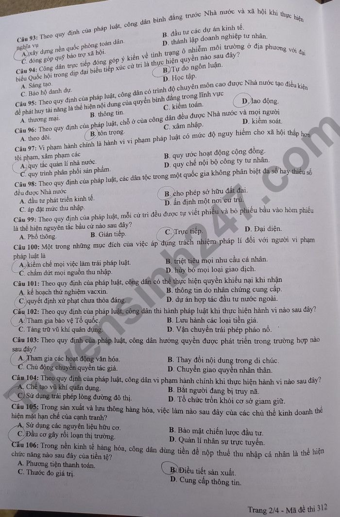 de thi tot nghiep thpt 2022 mon gdcd ma de 312 hinh 2