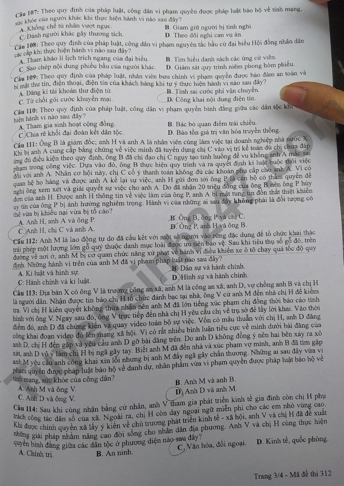 de thi tot nghiep thpt 2022 mon gdcd ma de 312 hinh 3