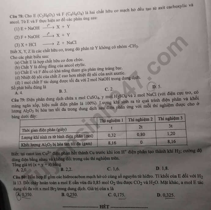 de thi tot nghiep thpt 2022 mon hoa hoc ma de 209 hinh 4