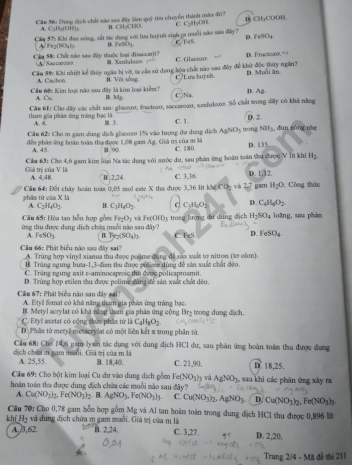de thi tot nghiep thpt 2022 mon hoa hoc ma de 211 hinh 2