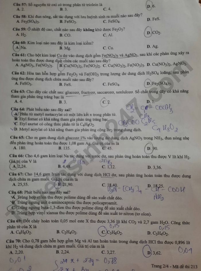 de thi tot nghiep thpt 2022 mon hoa hoc ma de 213 hinh 2