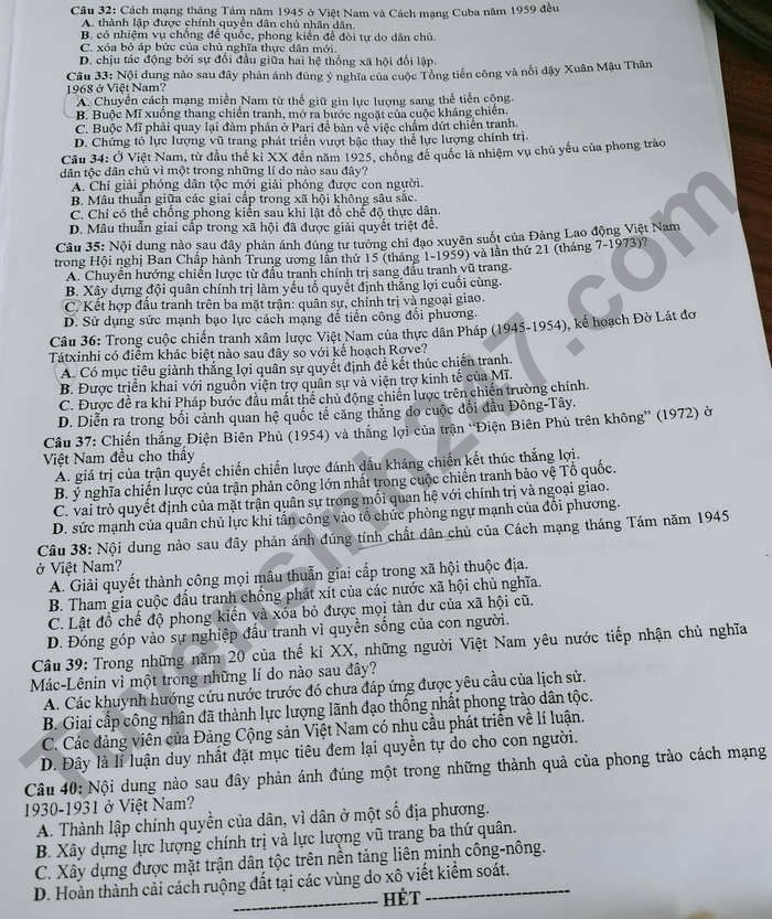 de thi tot nghiep thpt 2022 mon lich su ma de 313 hinh 3